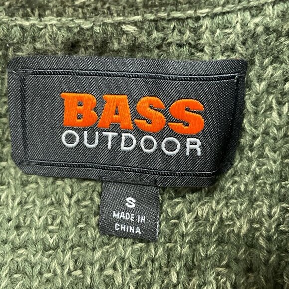 Bass Outdoor Olive Green Quarter-Zip Pullover Sweater S Mens NWT 6385 - Picture 4 of 8